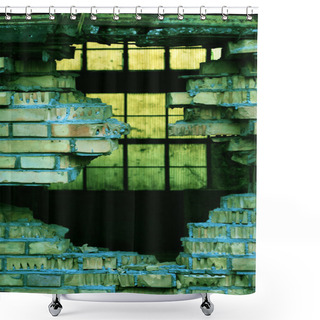 Personality  Hole In The Wall Shower Curtains