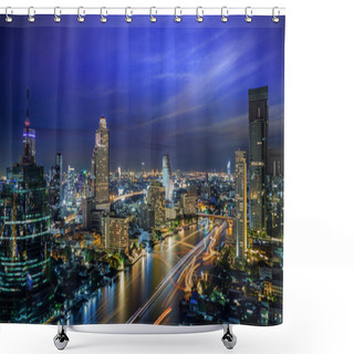 Personality  Bangkok City At Night Time Shower Curtains
