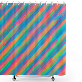 Personality  Colorful Rainbow Striped Seamless Pattern Background Shower Curtains