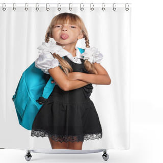 Personality  Little Girl In School Uniform Shower Curtains