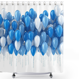 Personality  Blue Balloons Isolated Shower Curtains