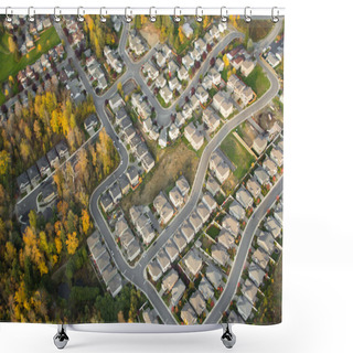 Personality  Hilly Neighborhood In Autumn Shower Curtains