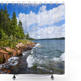 Personality  Rocky Shore In Georgian Bay Shower Curtains