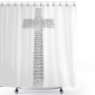 Personality  Cross With Biblical Names Of JESUS CHRIST Shower Curtains