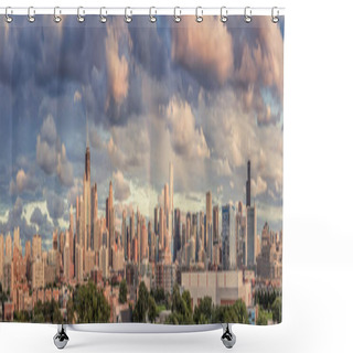 Personality  Chicago Downtown Skyline With Skyscrapers Shower Curtains