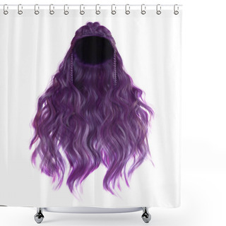 Personality  3d Render, 3d Illustration, Fantasy Long Wavy Hair On Isolated White Background Shower Curtains