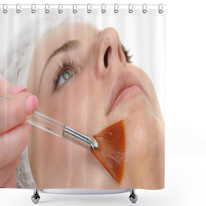 Personality  Facial Peeling Mask Applying Shower Curtains