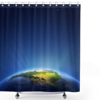 Personality  Earth Radiant Light Series - North America Shower Curtains