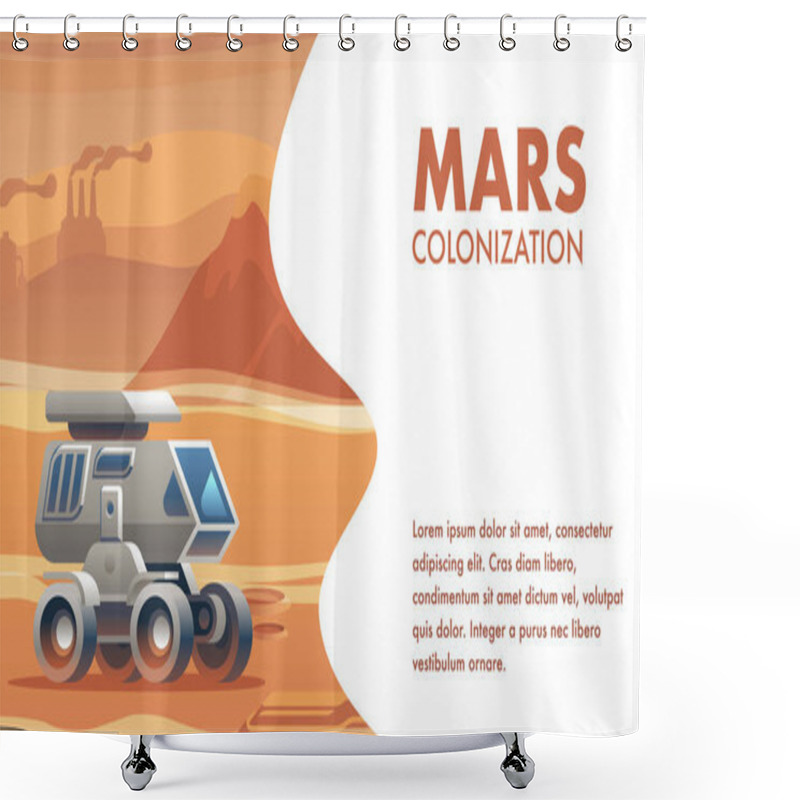 Personality  Illustration Allterrain Vehicle Sandy Surface Mars Shower Curtains