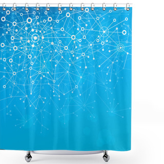 Personality  Molecules Blue Shower Curtains