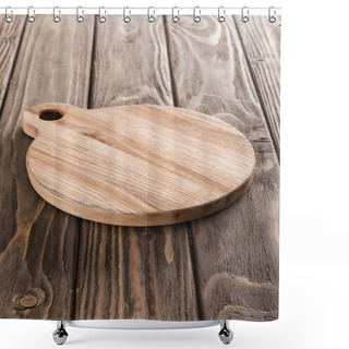 Personality  Brown Empty Cutting Board On Wooden Table Shower Curtains