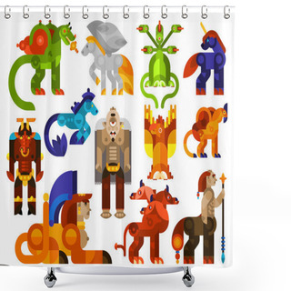 Personality  Mythical Creatures Icons Shower Curtains