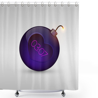 Personality  Love Bomb Illustration. Vector Illustration. Shower Curtains