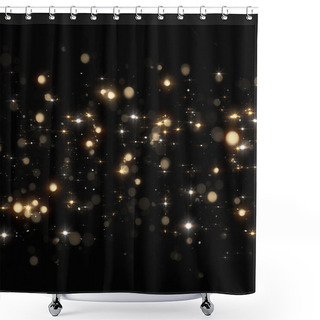 Personality  Christmas Glitters On Black Shower Curtains