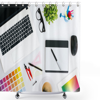 Personality  Professional Creative Graphic Designer Desk Shower Curtains