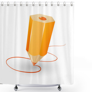 Personality  Pencil Vector Illustration. Vector Illustration. Shower Curtains