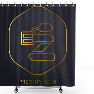 Personality  Belt Golden Line Premium Logo Or Icon Shower Curtains