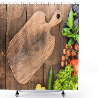 Personality  Vegetables With Cutting Board  Shower Curtains