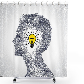 Personality  Idea Concept With Human Head Shower Curtains