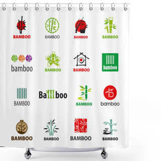 Personality  Biggest Collection Of Vector Logos Bamboo Shower Curtains