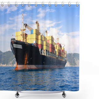 Personality  Transportation, Containers Ship Shower Curtains