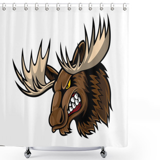 Personality  Angry Moose Head Shower Curtains