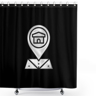 Personality  Address Silver Plated Metallic Icon Shower Curtains