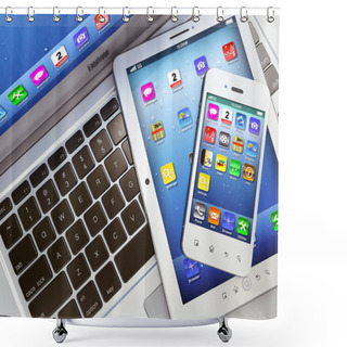 Personality  Laptop, Mobile Phone And Digital Tablet Pc Shower Curtains