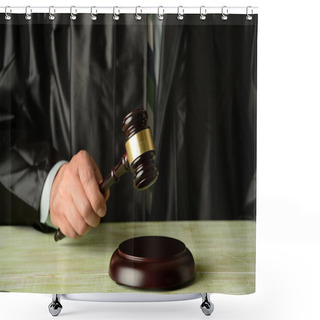 Personality  Judge Holding Gavel Shower Curtains