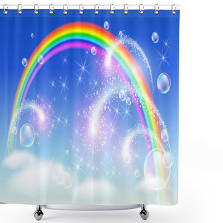 Personality  Rainbow And Salute Shower Curtains
