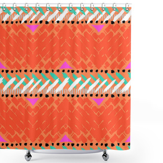 Personality  Grunge Hand Painted Vector Seamless Pattern Shower Curtains