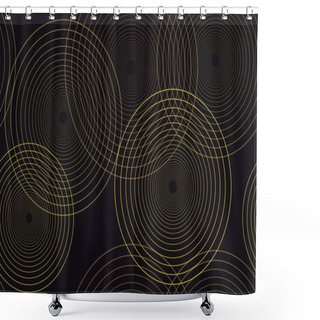 Personality  Abstract Seamless Background Pattern Made With Thin Line Circles. Simple, Modern And Geometric Vector Art. Shower Curtains