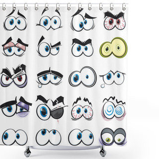 Personality  Cartoon Eye Collection 2 Shower Curtains