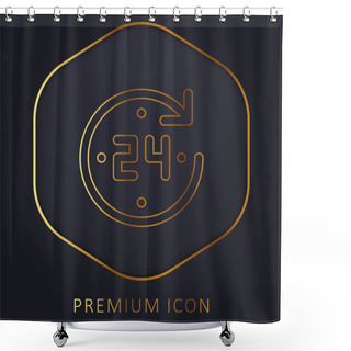 Personality  24 Hours Golden Line Premium Logo Or Icon Shower Curtains