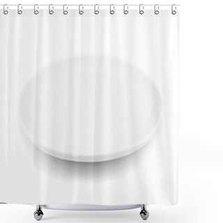 Personality  White Empty Plate ( Oval Dish ) Over A White Background. Shower Curtains