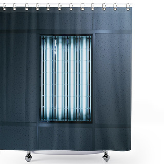 Personality  Bank Of Fluorescent Lights Shower Curtains