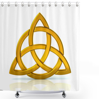 Personality  Golden Celtic Trinity Knot  Shower Curtains