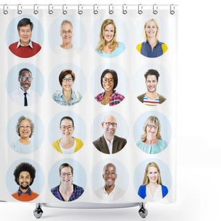 Personality  Smiling People Of Different Ages And Nationalities Shower Curtains