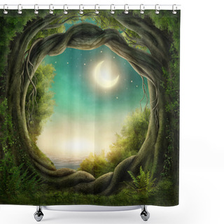 Personality  Enchanted Dark Forest  Shower Curtains