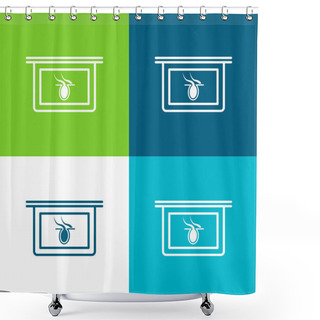 Personality  Body Part X Ray Internal Vision Flat Four Color Minimal Icon Set Shower Curtains