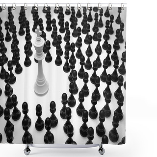 Personality  Chess White King Surrounded Shower Curtains