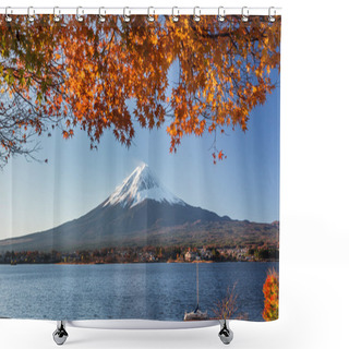 Personality  Mountain Fuji And Autumn Foliage Shower Curtains