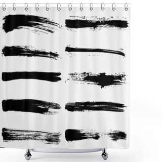 Personality  Long Ink Strokes With Different Shades. Grunge Style Illustration Shower Curtains