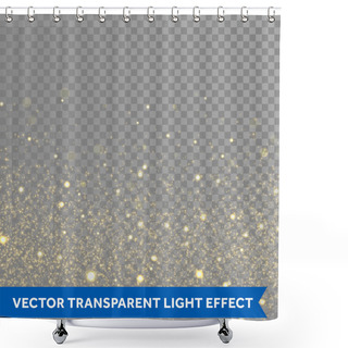 Personality  Vector Gold Glitter Particles Background. Sparkling Star Texture. Shower Curtains