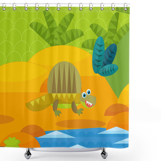 Personality  Cartoon Dinosaur Shower Curtains