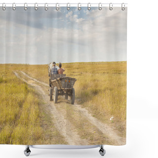 Personality  Old Wooden Cart - Ukraine. Shower Curtains