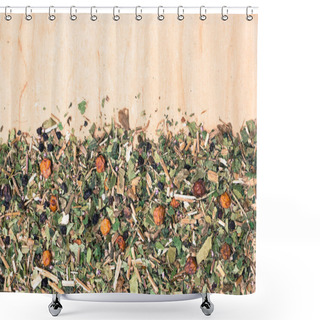 Personality  Assorted Natural Medical Herbs Border Frame Shower Curtains