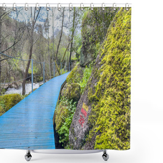 Personality  Trilho Dos Gaios. Walkways Along The Cavalos River In Tabua, Coimbra, Center Of Portugal Shower Curtains