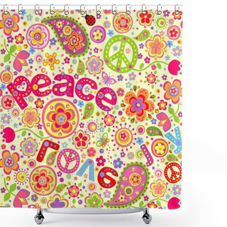 Personality  Hippie Wallpaper Shower Curtains