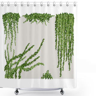 Personality  Ivy On Wall Shower Curtains